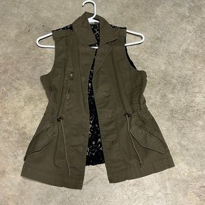 Charlotte Russe Olive Green and Black Vest